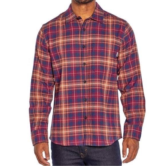 Eddie Bauer Cognac Plaid brushed cotton Bristol Flannel twill shirt Men’s XXL - Picture 5 of 5